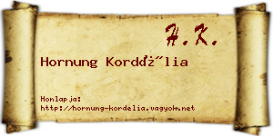 Hornung Kordélia névjegykártya